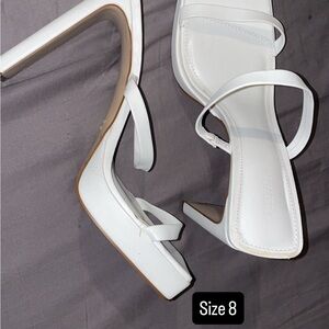 Elegant White Strappy Heels